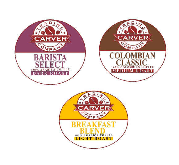 Sampler Pack Single Service Coffee Pods - Carver Trading Co.